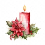 19 High-Quality Christmas Candles Clipart - Christmas candles digital watercolor JPG instant download for commercial use - Digital download
