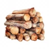 18 High-Quality Chopped Wood Clipart - Chopped wood digital watercolor JPG instant download for commercial use - Digital download