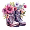 19 High-Quality Floral Boots Clipart - Floral boots digital watercolor JPG instant download for commercial use - Digital download