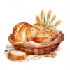 20 High-Quality Bread Basket Clipart - Bread basket digital watercolor JPG instant download for commercial use - Digital download