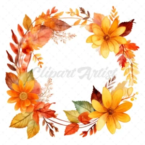 20 High-Quality Autumn Frames Clipart - Autumn frames digital watercolor JPG instant download for commercial use - Digital download