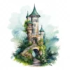 20 High-Quality Fairy Towers Clipart - Fairy towers digital watercolor JPG instant download for commercial use - Digital download