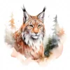 20 High-Quality Lynx Clipart - Lynx digital watercolor JPG instant download for commercial use - Digital download