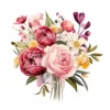 20 High-Quality Flower Bouquet Clipart - Flower bouquet digital watercolor JPG instant download for commercial use - Digital download