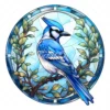 20 High-Quality Blue Jay Stained Glass Clipart - Blue jay digital watercolor JPG instant download for commercial use - Digital download