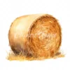19 High-Quality Hay Bale Clipart - Hay bale digital watercolor JPG instant download for commercial use - Digital download