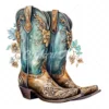 19 High-Quality Ornate Cowboy Boots Clipart - Cowboy boots digital watercolor JPG instant download for commercial use - Digital download