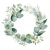 20 High-Quality Eucalyptus Wreath Clipart - Eucalyptus wreath digital watercolor JPG instant download for commercial use - Digital download