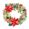 20 High-Quality Christmas Wreath Clipart - Christmas wreath digital watercolor JPG instant download for commercial use - Digital download