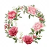 20 High-Quality Roses Wreath Clipart - Roses wreath digital watercolor JPG instant download for commercial use - Digital download