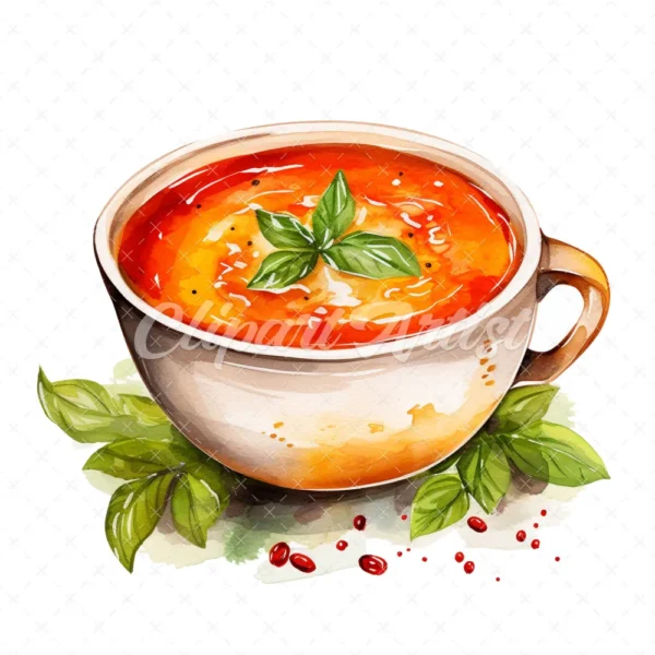 20 High-Quality Soup Clipart - Soup digital watercolor JPG instant download for commercial use - Digital download