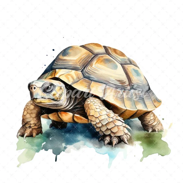20 High-Quality Cute Tortoise Clipart - Cute tortoise digital watercolor JPG instant download for commercial use - Digital download
