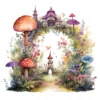 20 High-Quality Enchanted Fairy Forest Clipart - Fairy forest digital watercolor JPG instant download for commercial use - Digital download