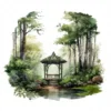 20 High-Quality Forest Shrine Clipart - Forest shrine digital watercolor JPG instant download for commercial use - Digital download