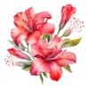 20 High-Quality Alstroemeria Clipart - Alstroemeria flower digital watercolor JPG instant download for commercial use - Digital download