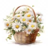 20 High-Quality Daisies Basket Clipart - Daisies basket digital watercolor JPG instant download for commercial use - Digital download