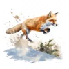 19 High-Quality Pouncing Fox Clipart - Pouncing fox digital watercolor JPG instant download for commercial use - Digital download
