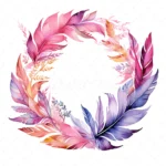 19 High-Quality Feathers Wreath Clipart - Feathers wreath digital watercolor JPG instant download for commercial use - Digital download