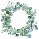 20 High-Quality Eucalyptus Wreath Clipart - Eucalyptus wreath digital watercolor JPG instant download for commercial use - Digital download