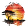 21 High-Quality African Sunset Clipart - African sunset digital watercolor JPG instant download for commercial use - Digital download