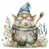 20 High-Quality Gnomes With Cauldron Clipart - Gnomes cauldron digital watercolor JPG instant download for commercial use - Digital download