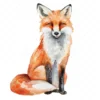 20 High-Quality Cute Foxes Clipart - Cute fox sitting digital watercolor JPG instant download for commercial use - Digital download