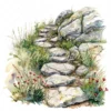 20 High-Quality Rocky Path Clipart - Rocky path digital watercolor JPG instant download for commercial use - Digital download