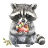 20 High-Quality Cute Fruit Raccoon Clipart - Fruit raccoon digital watercolor JPG instant download for commercial use - Digital download