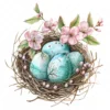20 High-Quality Floral Bird Nest Clipart - Floral bird nest digital watercolor JPG instant download for commercial use - Digital download