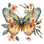 20 High-Quality Floral Butterfly Clipart - Floral butterfly digital watercolor JPG instant download for commercial use - Digital download