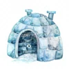 20 High-Quality Igloo Clipart - Snow igloo watercolor JPG instant download for commercial use - Digital download