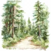 20 High-Quality Forest Trail Clipart - Forest trail landscape watercolor JPG instant download for commercial use - Digital download