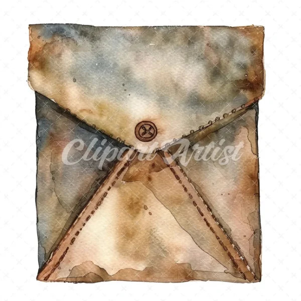 20 High-Quality Antique Letter Envelope Clipart - Letter envelope watercolor JPG instant download for commercial use - Digital download