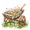 20 High-Quality Rustic Wheelbarrow Clipart - Wheelbarrow digital watercolor JPG instant download for commercial use - Digital download