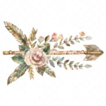 19 High-Quality Floral Arrow Clipart - Floral arrow digital watercolor JPG instant download for commercial use - Digital download
