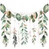 20 High-Quality Boho Leaves Garland Clipart - Boho leaf garland digital watercolor JPG instant download for commercial use -Digital download