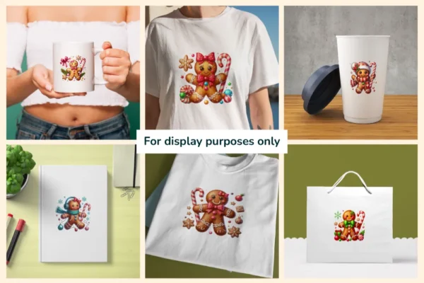 Gingerbread Man PNG Clipart Collection - 40 PNG, Holiday cookie illustrations, Festive printable art, Commercial use, Digital download