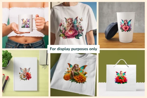 Floral Fairies PNG Clipart Collection - 30 PNG, Magical fairy graphics, Floral themed printables, Commercial use, Digital download