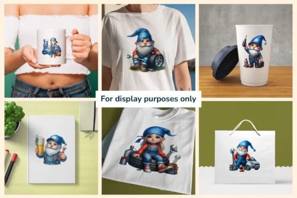 Mechanic Gnomes PNG Clipart Collection - 30 PNG, Cute gnome graphics, Car mechanic gnome printables, Commercial use, Digital download