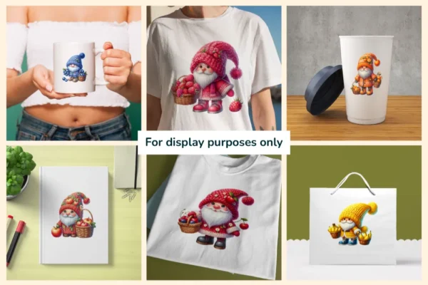 Fruit Gnomes PNG Clipart Collection - 35 PNG, Cute fruit gnome graphics, Charming gnome printables, Commercial use, Digital download