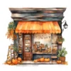 20 High-Quality Autumn Storefront Clipart - Autumn storefront digital watercolor JPG instant download for commercial use - Digital download