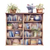 20 High-Quality Book Shelves Clipart - Book shelves digital watercolor JPG instant download for commercial use - Digital download