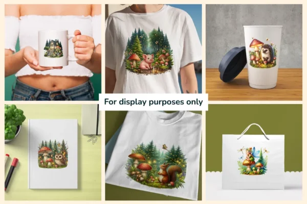 Woodland PNG Clipart Collection - 29 PNG, Woodland creatures illustration, Whimsical forest art, Commercial use, Digital download