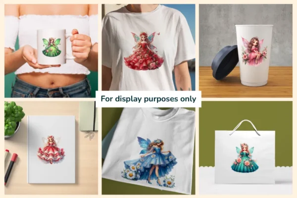 Spring Fairies PNG Clipart Collection - 52 PNG, Whimsical fairy illustrations, Enchanting printables, Commercial use, Digital download