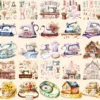 Sewing Watercolor Clipart Bundle - 240+ transparent PNG, Sewing machines illustrations, Sewing kit images, Commercial use, Digital download