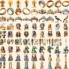 Ancient Egypt Watercolor Clipart Bundle - 770+ transparent PNG, Egyptian illustrations, Pharaohs graphics, Commercial use, Digital download