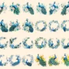 Peacocks Watercolor Clipart Bundle - 205+ transparent PNG, Regal bird illustrations, Colorful peacocks png, Commercial use, Digital download