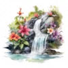 19 High-Quality Spring Waterfalls Clipart - Spring colorful waterfall digital JPG instant download for commercial use - Digital download