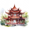 20 High-Quality Fantasy Pavilion Clipart - Fantasy pavilion digital watercolor JPG instant download for commercial use - Digital download