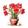 21 High-Quality Amaryllis Pots Clipart - Amaryllis pots digital watercolor JPG instant download for commercial use - Digital download